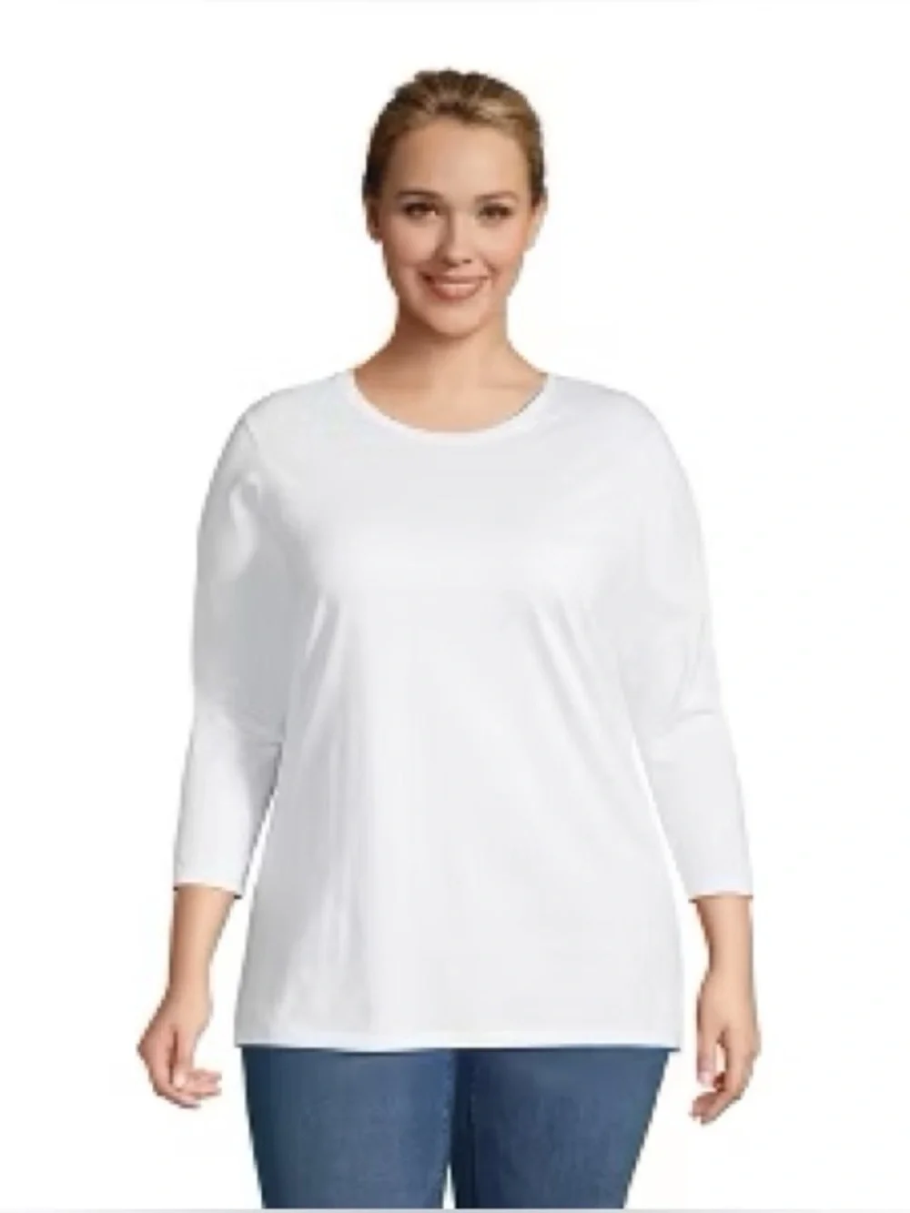 Lands' End Women's Plus Size 3/4 Sleeve‎ Cotton Supima Tunic